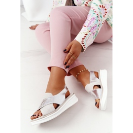 Slip-On Sandaalit Sergio Leone SK029 Platform Valkoinen-Hopea 1