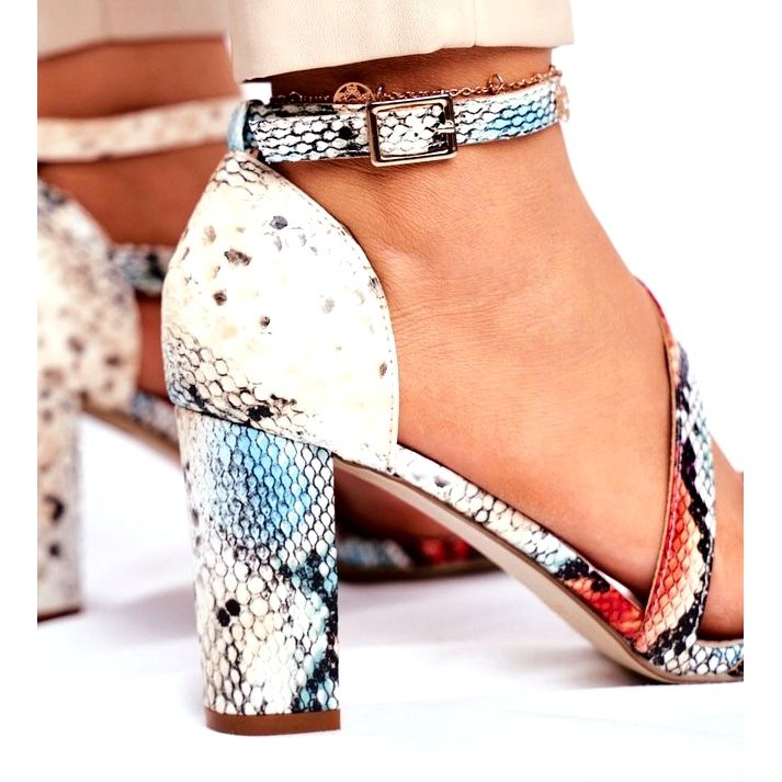 Naisten sandaalit korkokenkiä Sergio Leone Red Snake SK870 beige monivärinen 3