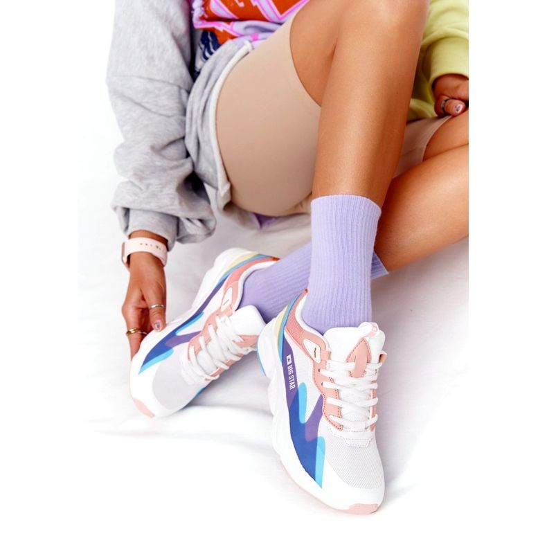 Naisten urheilukengät Memory Foam Big Star HH274809 Valkoinen-Vaaleanpunainen violetti sininen keltainen 2