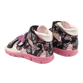 Mazurek Tyttöjen nahkaiset sandaalit Korkeasti ennaltaehkäisevä 291 perhonen kanssa hopea 5