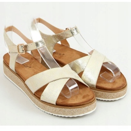 Naisten kultaiset sandaalit 100-139SA-1 Gold kultainen 1