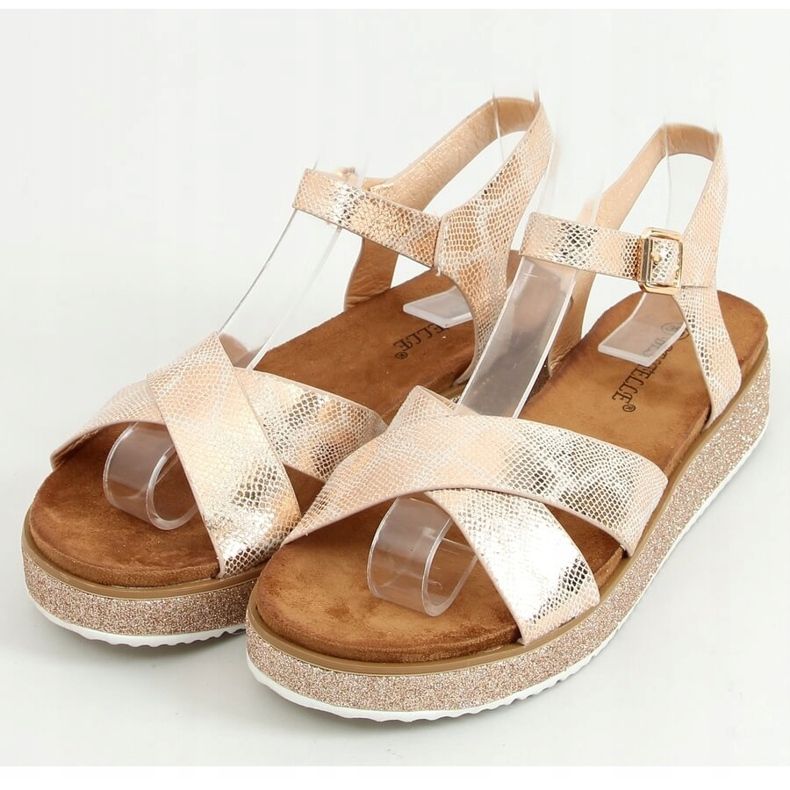 Champagne naisten sandaalit 100-139SA-1 Champagne monivärinen vaaleanpunainen 1