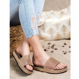 SHELOVET Muoti kristallitossut kultainen 1