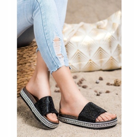 SHELOVET Muoti kristallitossut musta 1