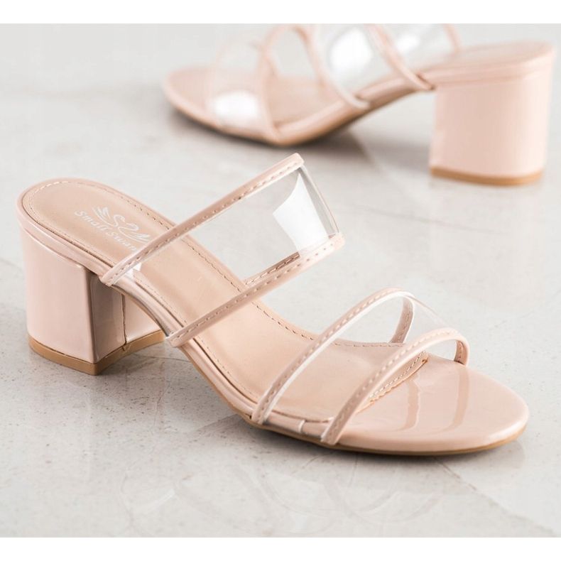 Small Swan Tossut läpinäkyvillä nauhoilla beige 1