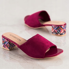 Sabatina Kuviolliset kantapäätossut vaaleanpunainen 1