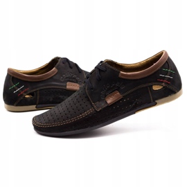 Olivier Miesten avointen nahkakengät 563 musta ruskea 3