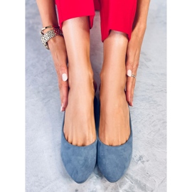 Sininen CC212P Sininen sileä mokkanahka ballerinat 1