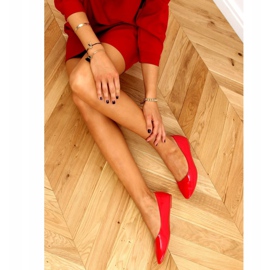 Sileät lakatut ballerinat punaiset CC201 Punainen 2