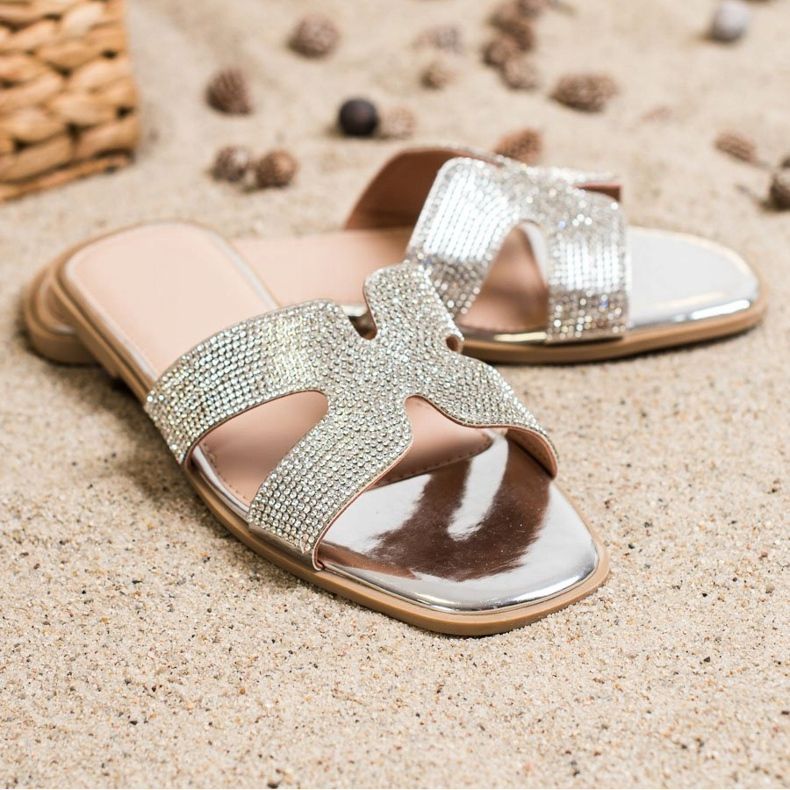 SHELOVET Tyylikkäät tossut, joissa on kuutiometriä hopea 2