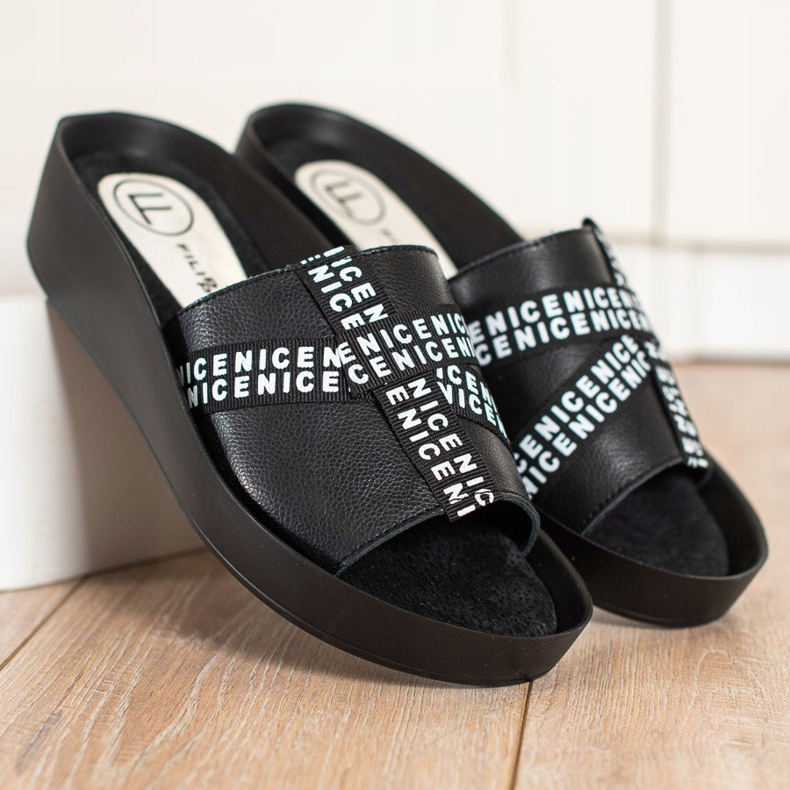 Filippo Nahkaiset muoti -tossut musta 1