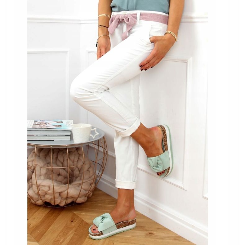 Minttu 8228 Vihreät tossut korkealla pohjalla 2