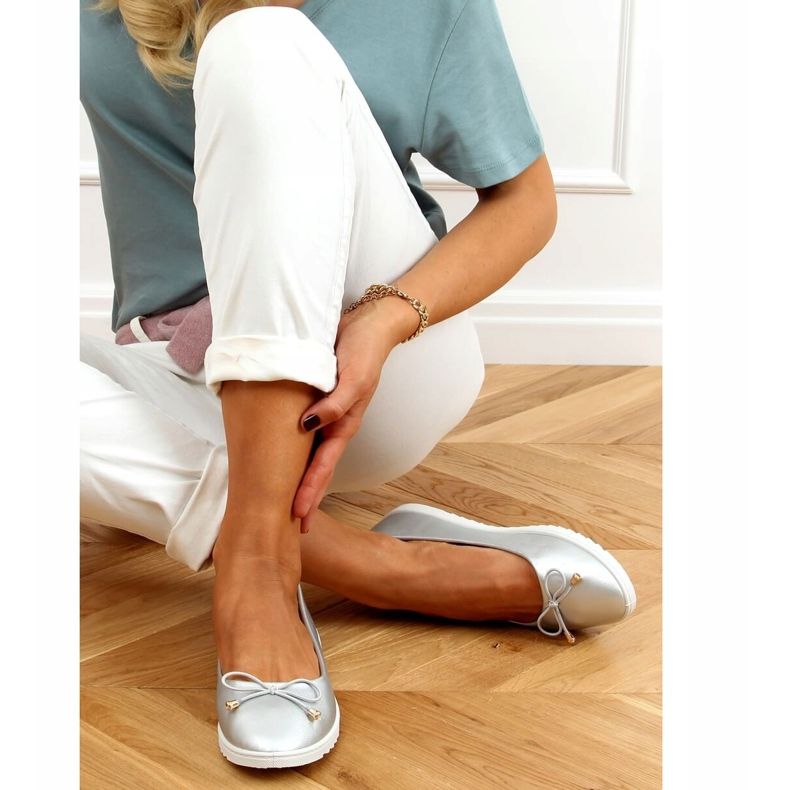 Naisten naisten ballerinat DY-10 Silver hopea 1