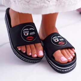 Naisten tossut alustalla S.Barski 802-10 musta 2