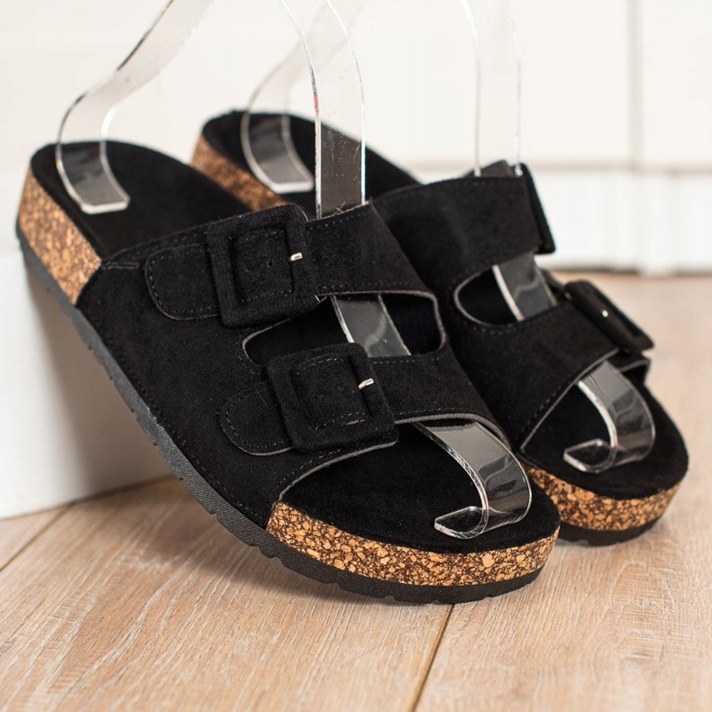 SHELOVET Mukavat tossut soljilla musta 2