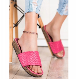 SHELOVET Muodikkaat kudotut tossut vaaleanpunainen 2