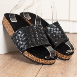 SHELOVET Muodikkaat punotut tossut musta 1