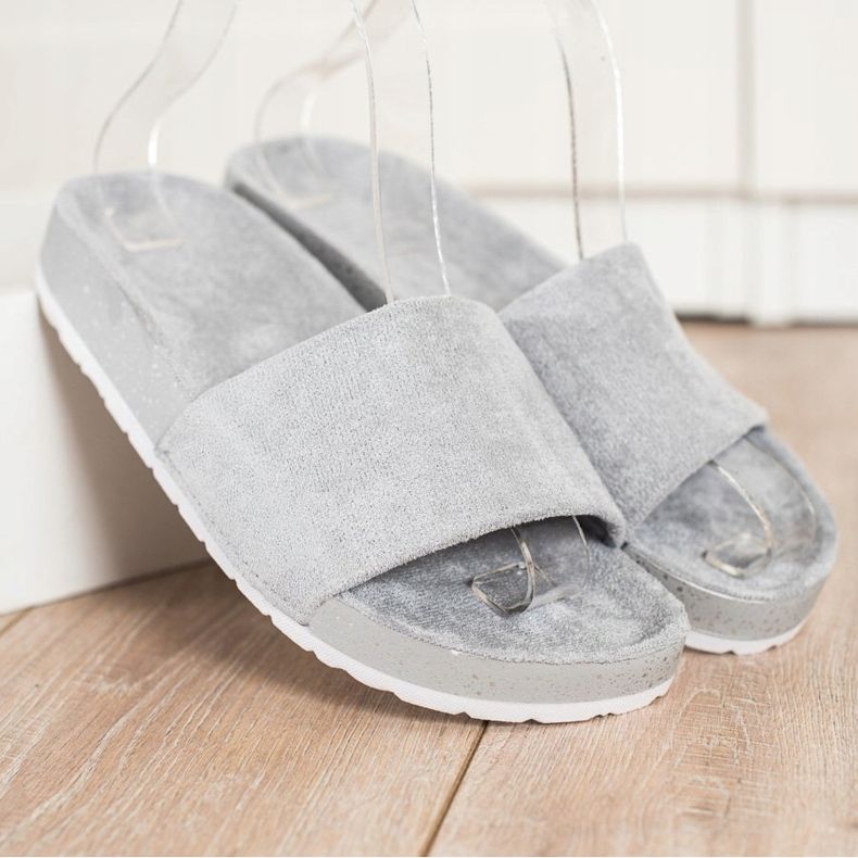 SHELOVET Muodikkaat mokkanahkatossut harmaa 1