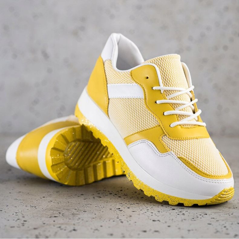 Bestelle Glitter Platform -lenkkarit valkoinen keltainen 1