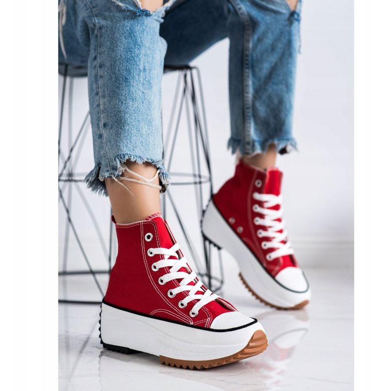 SHELOVET Korkeat lenkkarit lavalla punainen 2