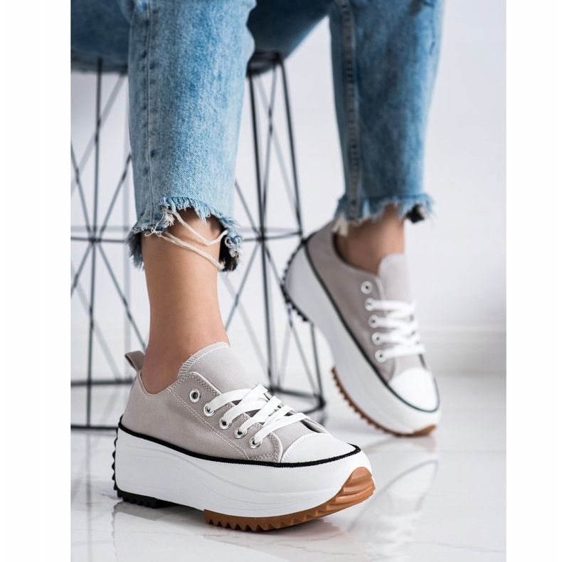 SHELOVET Lenkkarit korkealla alustalla harmaa 2