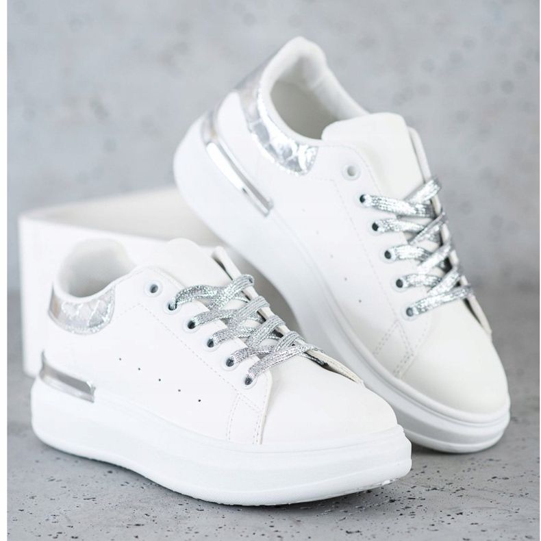 SHELOVET Tennarit, joissa glitteri valkoinen 2