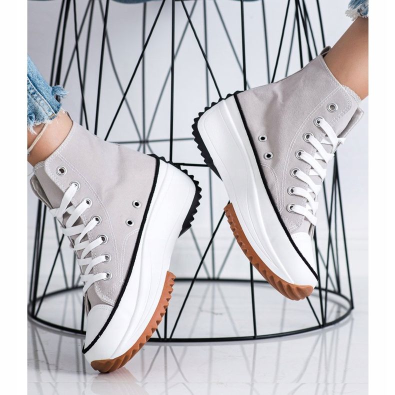 SHELOVET Korkeat lenkkarit lavalla harmaa 2