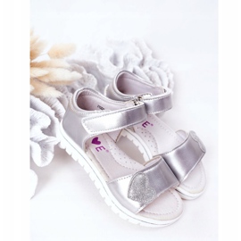 PE1 Lasten sandaalit Velcro Sweetheart Silver hopea 1