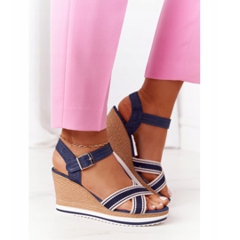 PG1 Wedge -sandaalit Navy Blue Sea Wave tummansininen 2