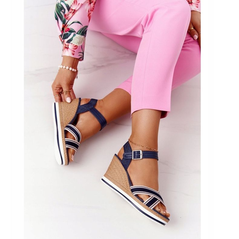 PG1 Wedge -sandaalit Navy Blue Sea Wave tummansininen 1