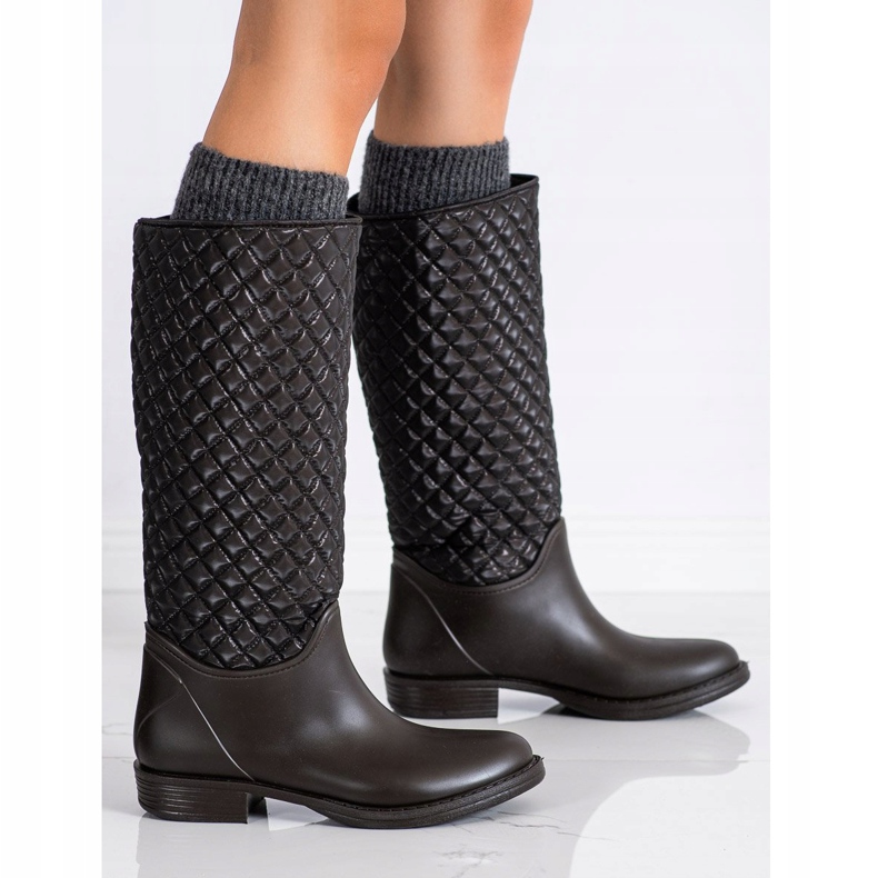 SHELOVET Korkeat, tikatut kalosteet ruskea 1