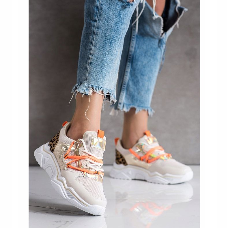 SHELOVET Leopardikuvioiset lenkkarit ruskea 2