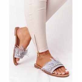 Tossut höyhenillä Lu Boo Grey harmaa 2