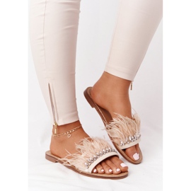 Tossut höyhenillä Lu Boo Beige 2