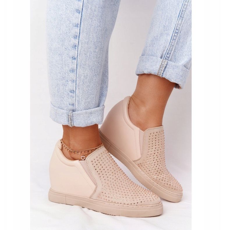 Wedge lenkkarit, joissa paljetit Lu Boo Beige ruskea 2