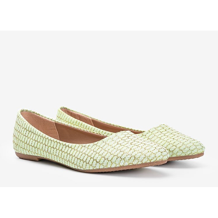 Vihreät kiiltävät Rios -ballerinat 1