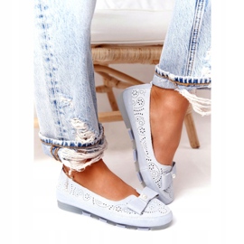 Rio Flore Nahka Ympäristöystävällinen Sininen Ballerinat hopea 4