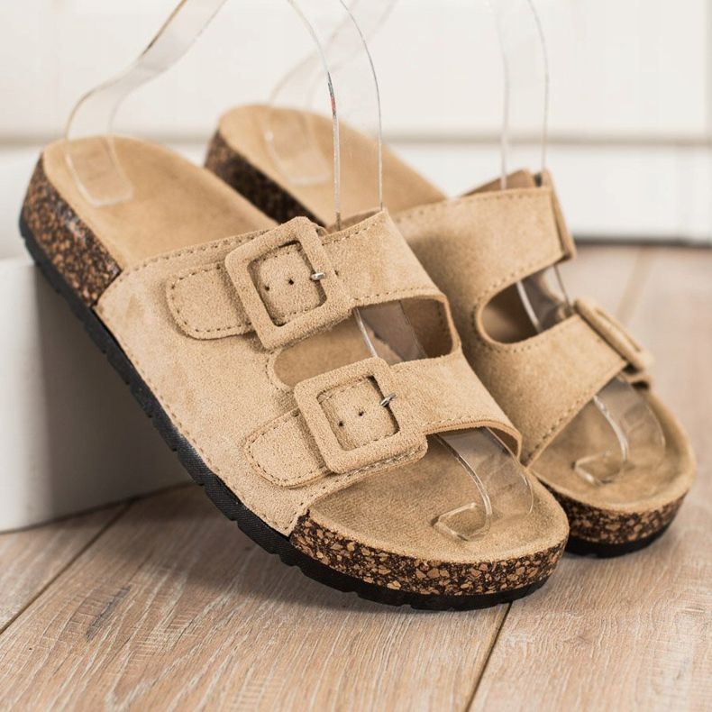 SHELOVET Mukavat tossut soljilla beige 2