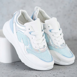 Sweet Shoes Glitterillä varustetut lenkkarit valkoinen sininen 2