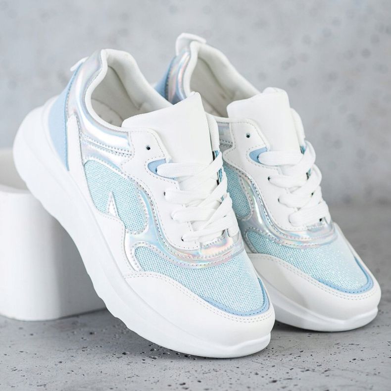 Sweet Shoes Glitterillä varustetut lenkkarit valkoinen sininen 2