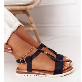 PE1 Willow Black Naisten litteät sandaalit musta 1