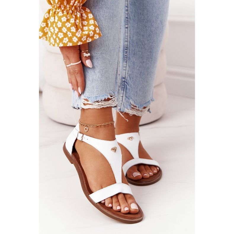 Naisten nahkasandaalit Nicole 2648 Valkoinen 2