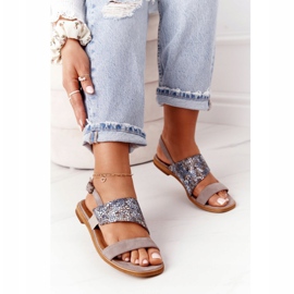 Nahkaiset sandaalit Maciejka 05167-10 Tummanbeige monivärinen 2