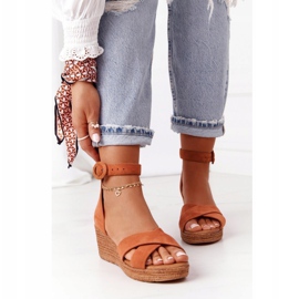 Suede Wedge Sandaalit Maciejka 04565-29 Punainen ruskea 2