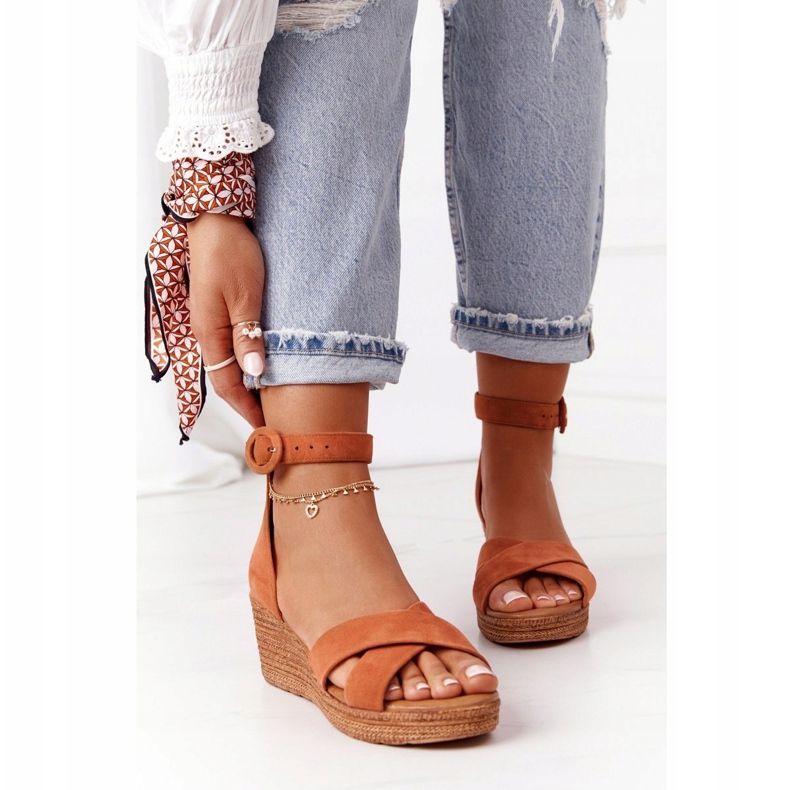 Suede Wedge Sandaalit Maciejka 04565-29 Punainen ruskea 2