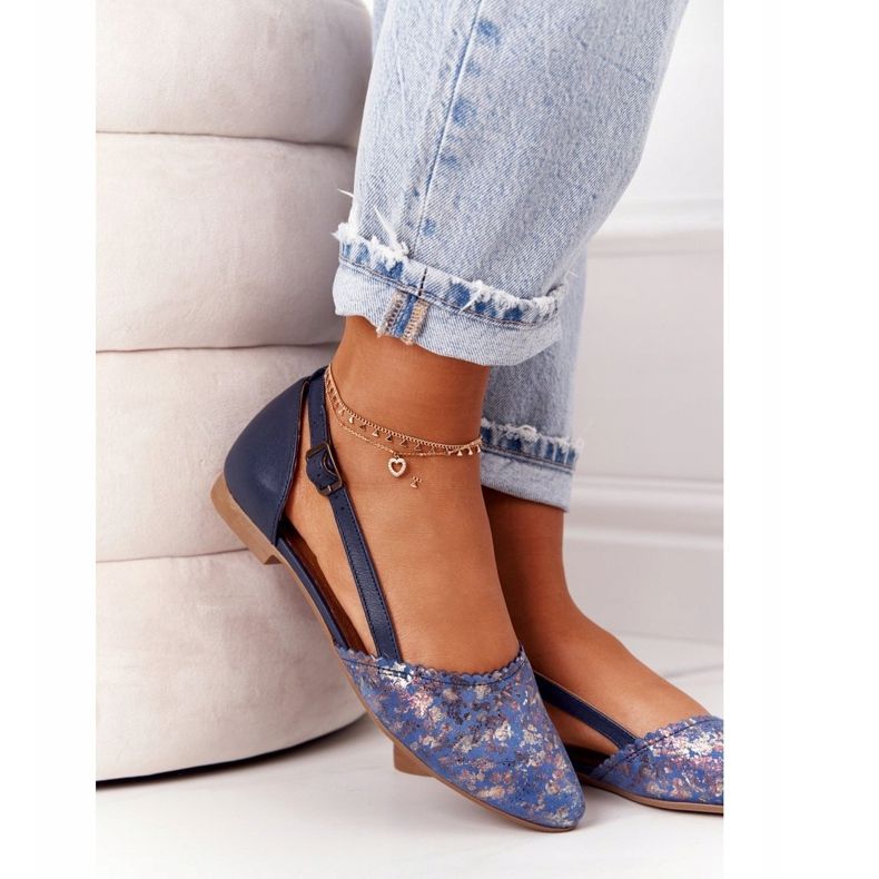 Maciejka 4972A-17 laivastonsininen nahkabaleriini 2