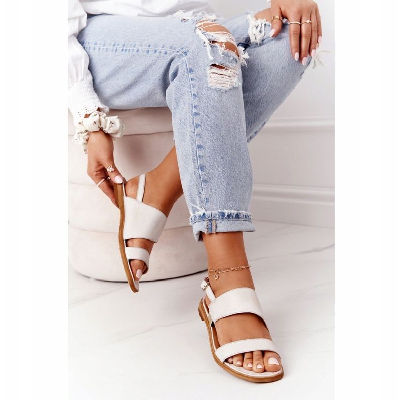 Maciejka 05167-25 Kultaiset nahkasandaalit kultainen 2