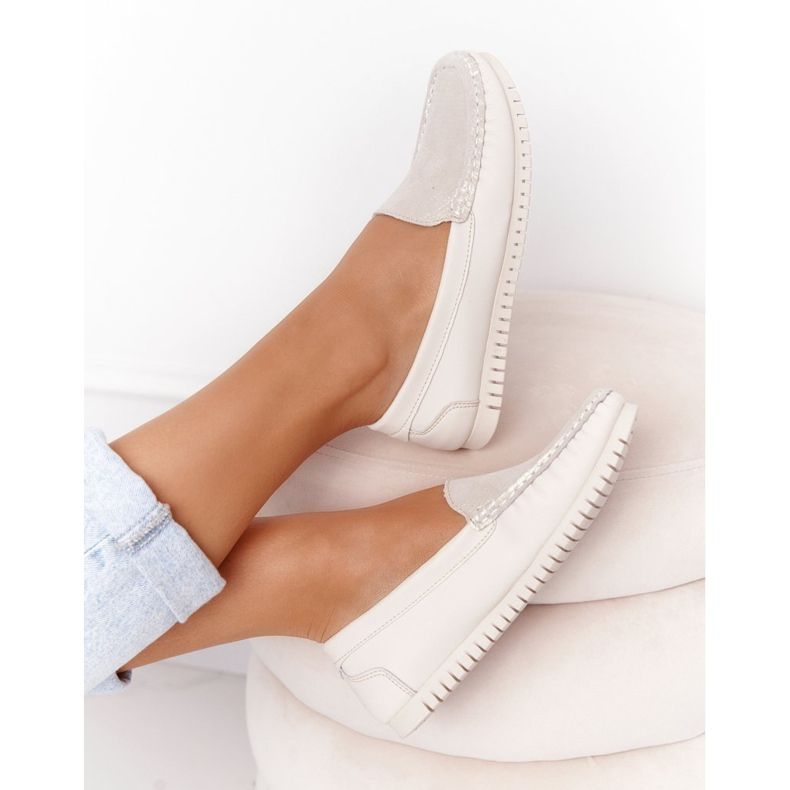 Naisten nahkakengät S.Barski 97630 Ecru ekru 1