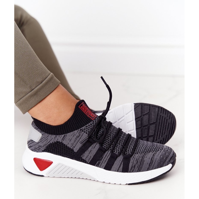 Naisten urheilukengät Memory Foam Big Star HH274532 Tummanharmaa valkoinen 1