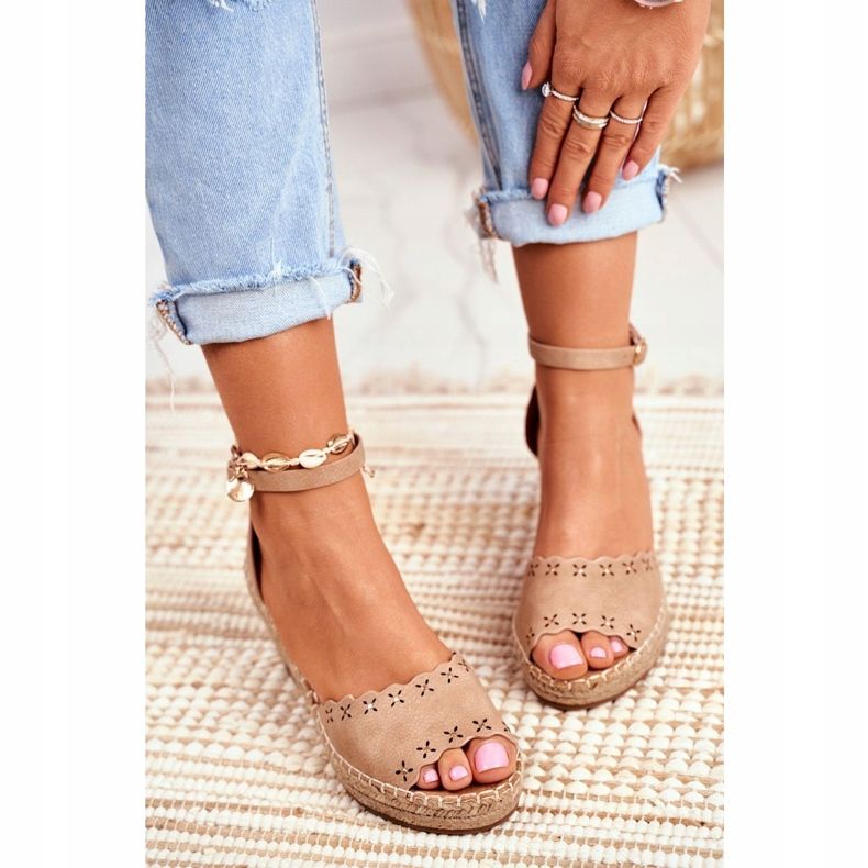 EVE Naisten sandaalit Wedge Espadrilles Beige 9SD98- 0953 Jousimies 3